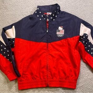 Hello Kitty x Team USA Girls Track Jacket Large 10/12 Windbreaker Olympics